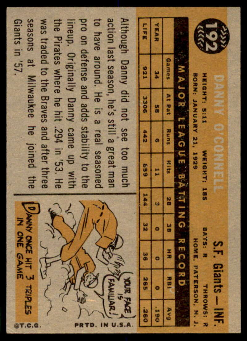 Danny O'Connell Card 1960 Topps #192  Image 2