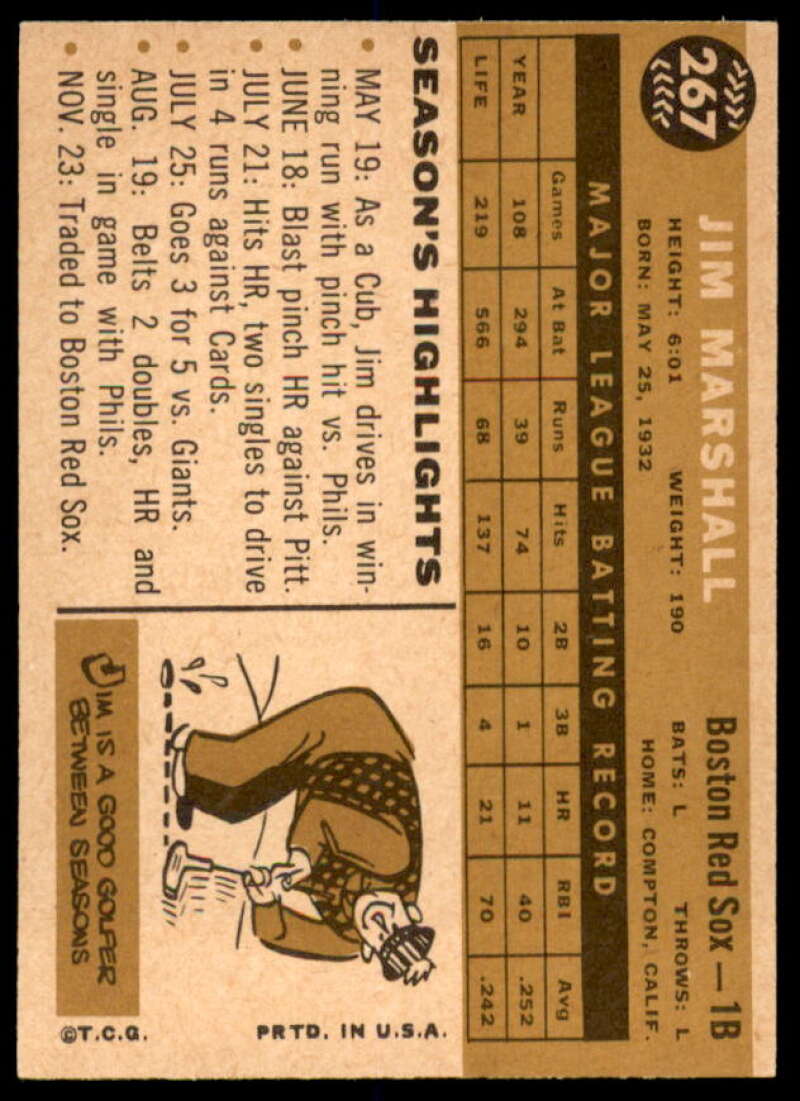 Jim Marshall Card 1960 Topps #267  Image 2