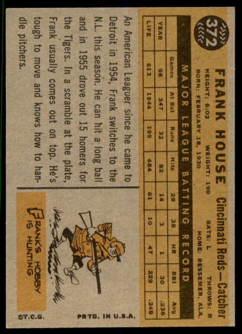 Frank House Card 1960 Topps #372  Image 2