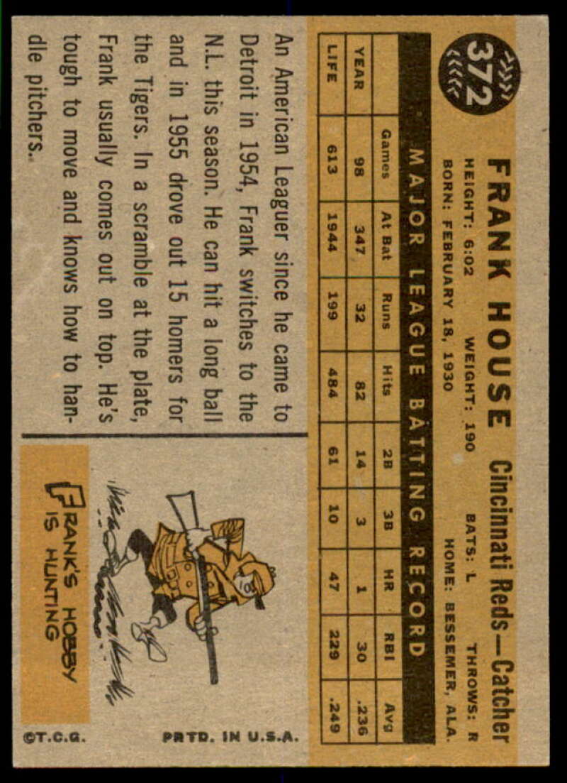Frank House Card 1960 Topps #372  Image 2