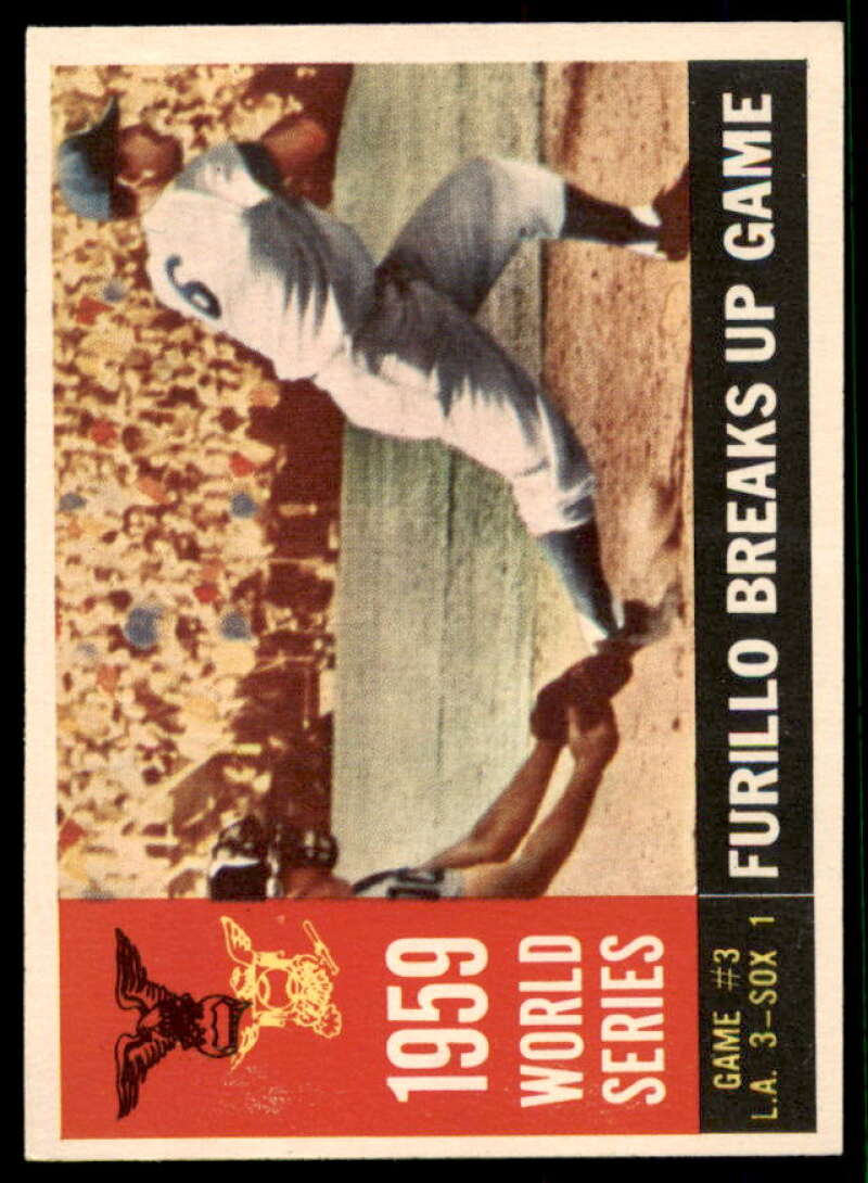 World Series Game 3/Carl Furillo/Breaks Game Card 1960 Topps #387  Image 1