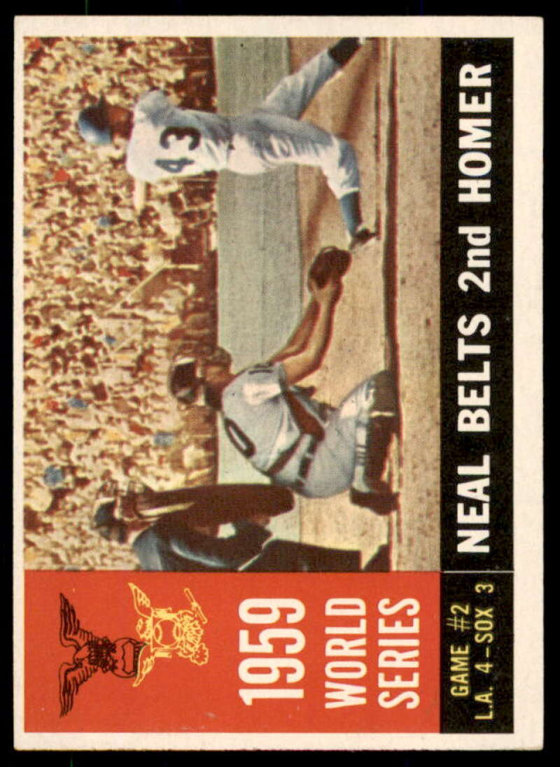 World Series Game 2/Charlie Neal/Belts Second Homer WB Card 1960 Topps #386A  Image 1