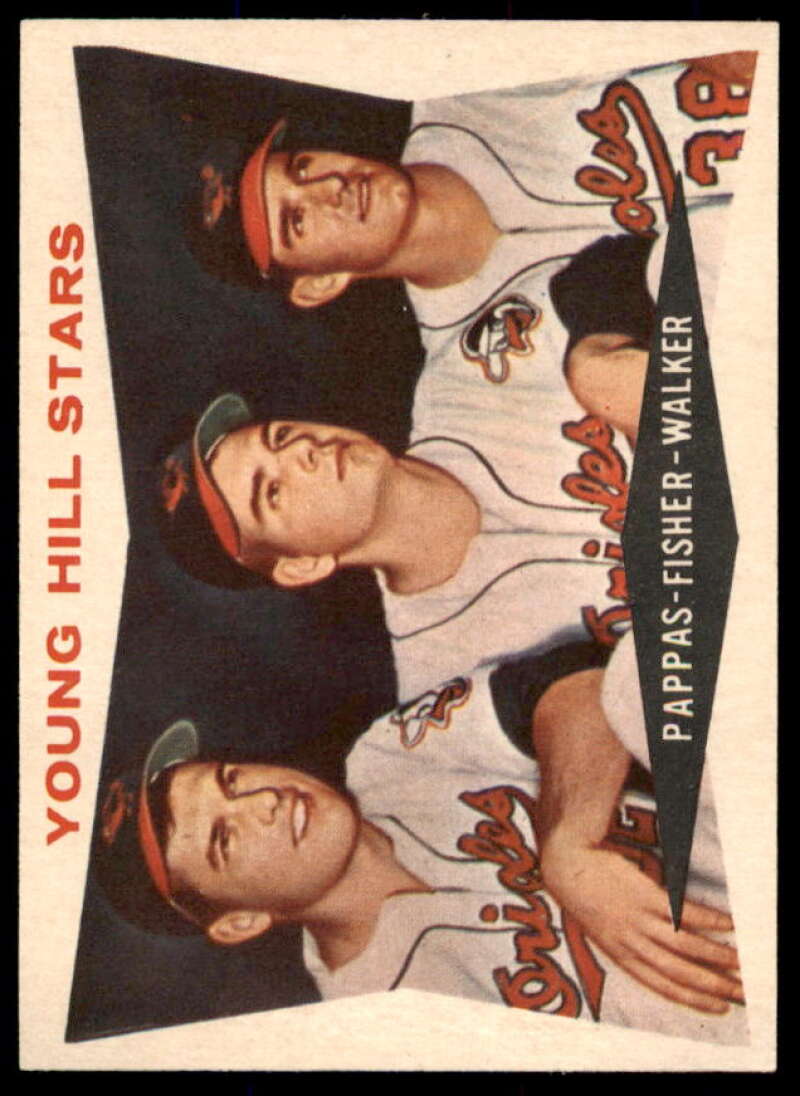 Young Hill Stars/Milt Pappas/Jack Fisher/Jerry Walker Card 1960 Topps #399  Image 1