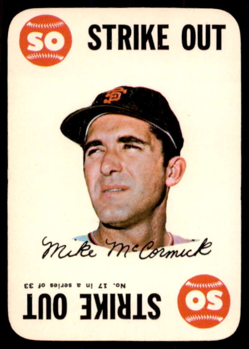 Mike McCormick Card 1968 Topps Game #17  Image 1