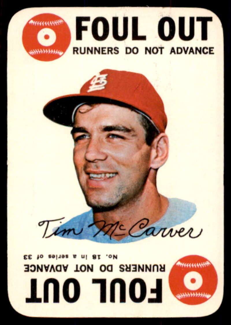 Tim McCarver Card 1968 Topps Game #18  Image 1