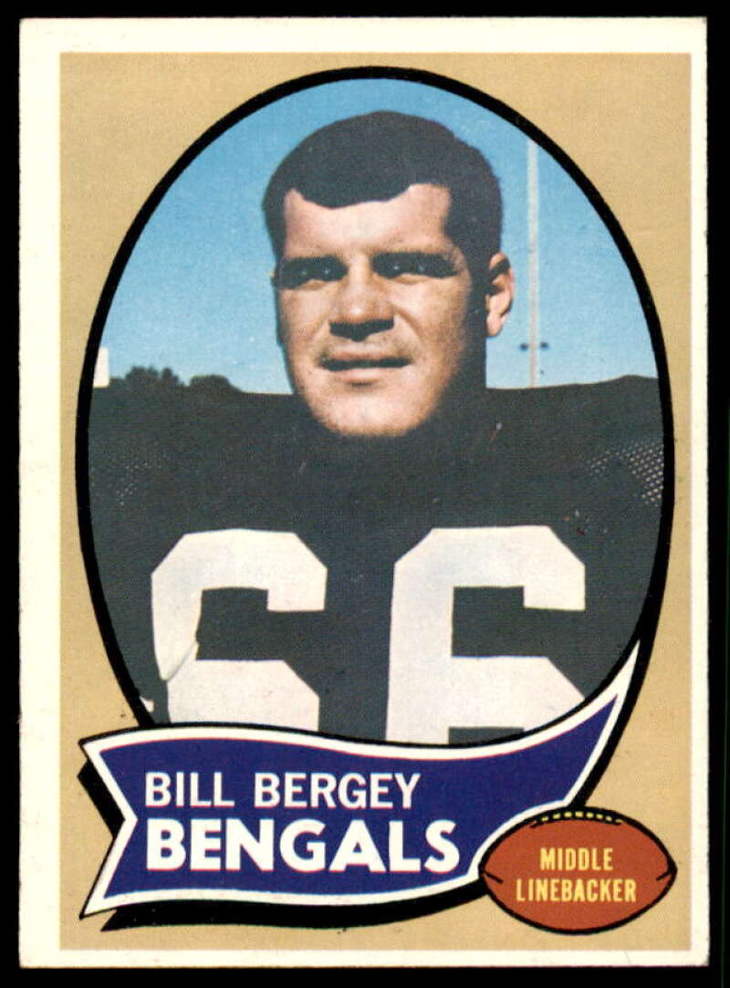 Bill Bergey Rookie Card 1970 Topps #168  Image 1