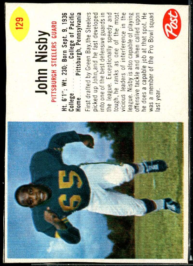 John Nisby Card 1962 Post Cereal #129  Image 1