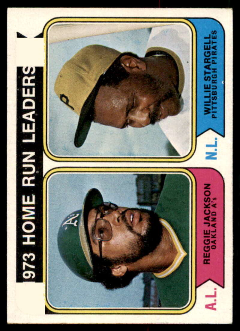 Home Run Leaders/Reggie Jackson/Willie Stargell Card 1974 Topps #202  Image 1