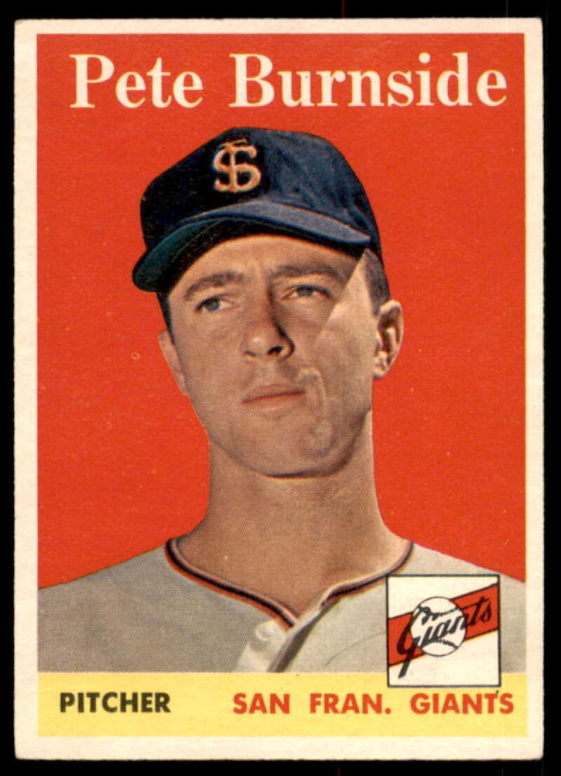 Pete Burnside Rookie Card 1958 Topps #211  Image 1