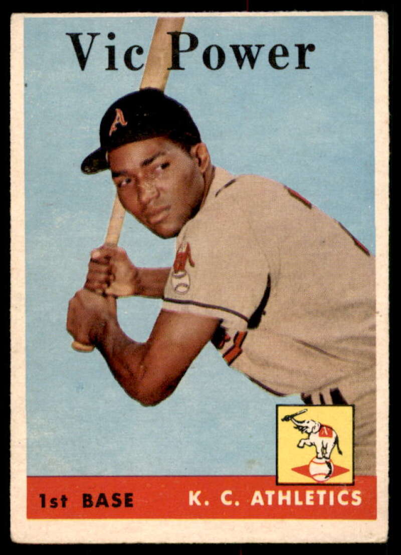 Vic Power Card 1958 Topps #406  Image 1