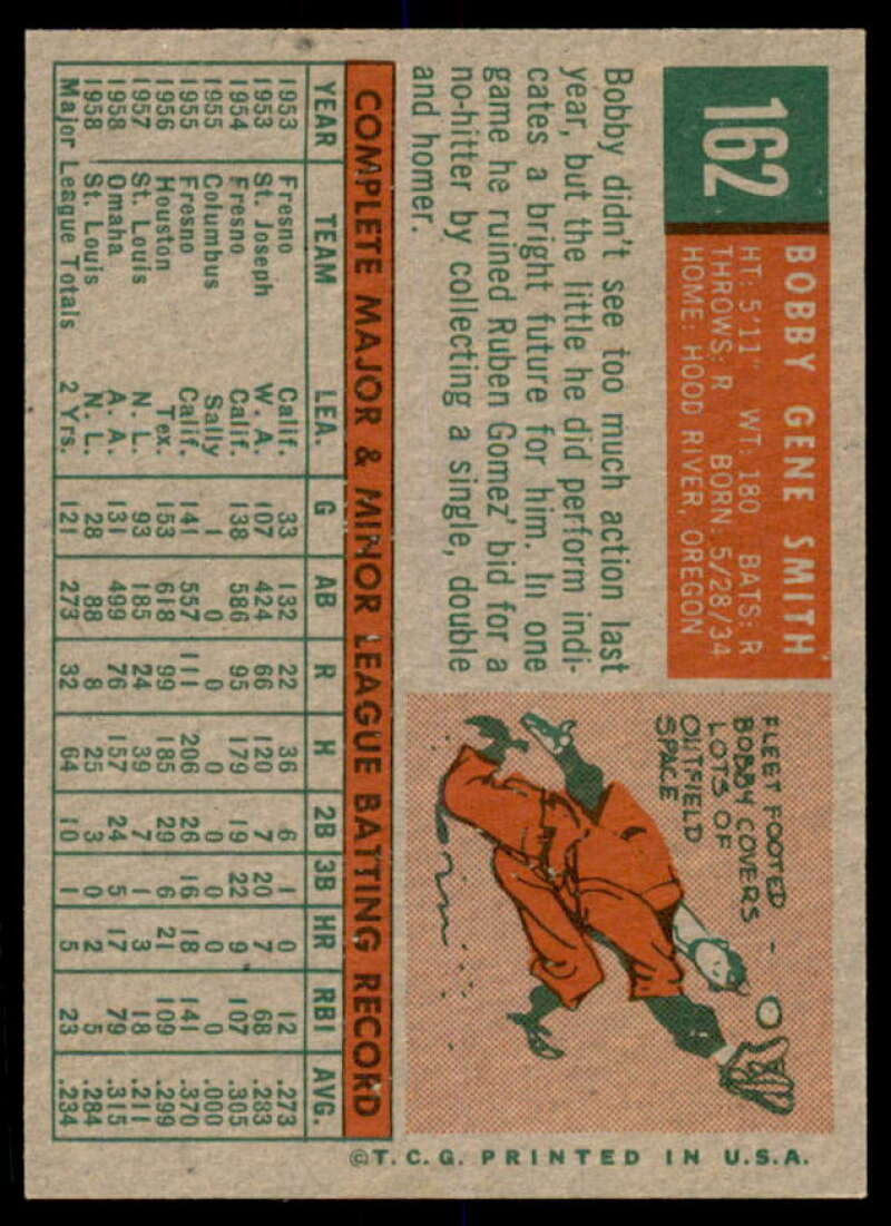 Bobby G. Smith Card 1959 Topps #162  Image 2