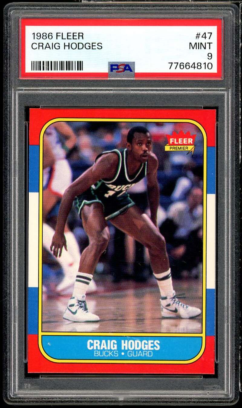 Craig Hodges Rookie Card 1986-87 Fleer #47 PSA 9 Image 1