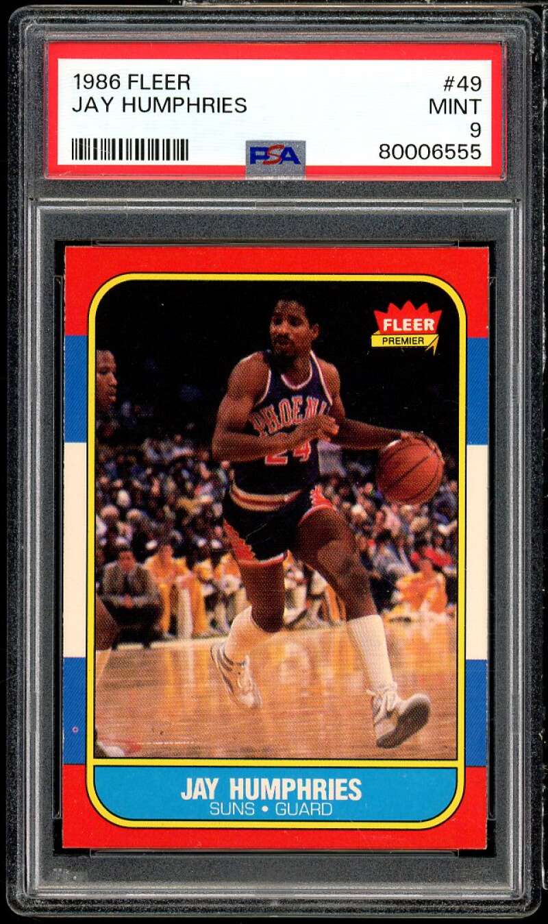 Jay Humphries Rookie Card 1986-87 Fleer #49 PSA 9 Image 1