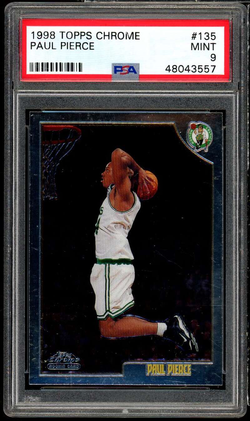 Paul Pierce Rookie Card 1998-99 Topps Chrome #135 PSA 9 Image 1