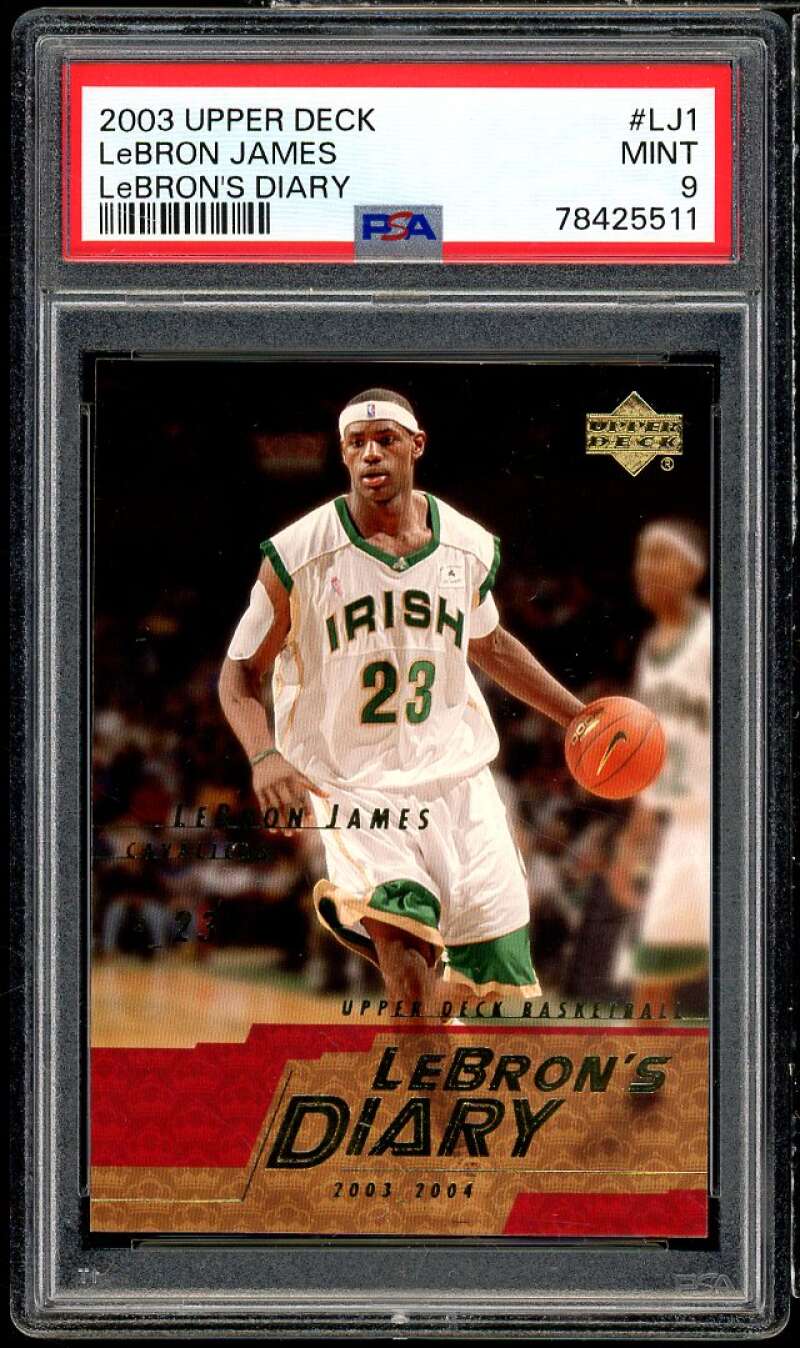 LeBron James Rookie Card 2003 Upper Deck LeBron's Diary #LJ1 PSA 9 Image 1