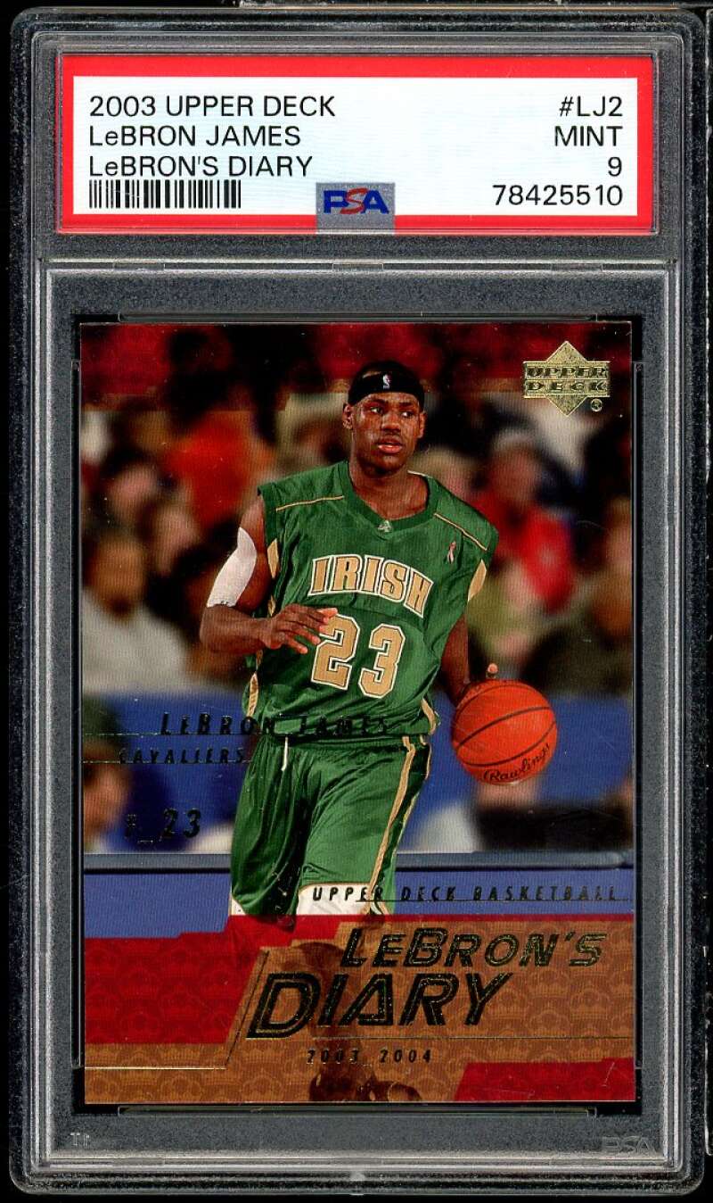 LeBron James Rookie Card 2003 Upper Deck LeBron's Diary #LJ2 PSA 9 Image 1