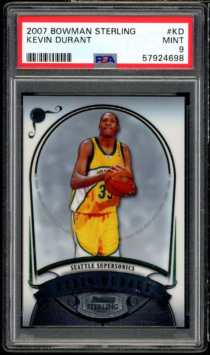 Kevin Durant Rookie Card 2007-08 Bowman Sterling #KD PSA 9 Image 1