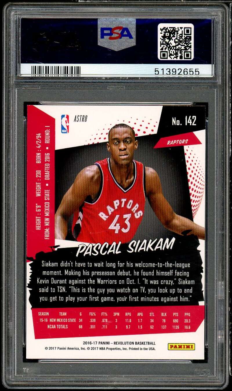 Pascal Siakam Rookie Card 2016-17 Panini Revolution Astro #142 PSA 9 Image 2