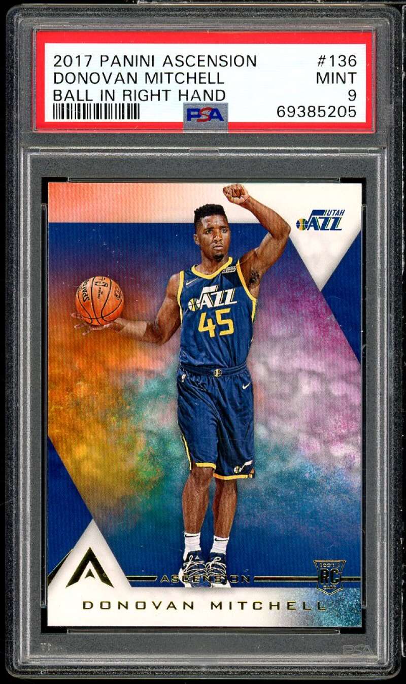 Donovan Mitchell Rookie Card 2017-18 Panini Ascension #136 PSA 9 Image 1