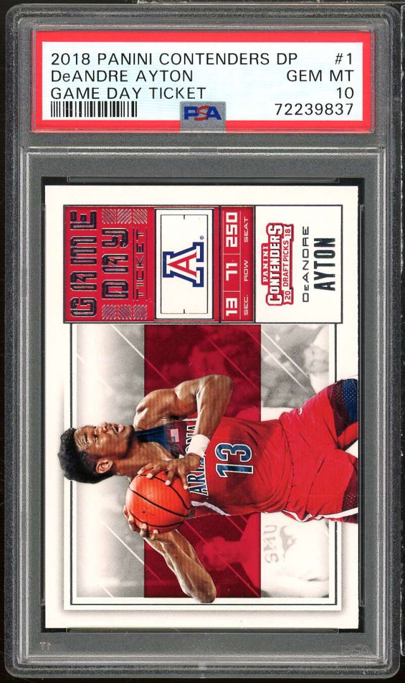 Deandre Ayton Rookie Card 2018-19 Panini Contenders DP Game Day Ticket #1 PSA 10 Image 1