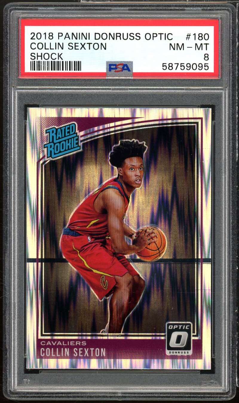 Collin Sexton Rookie Card 2018-19 Panini Donruss Optic Shock #180 PSA 8 Image 1