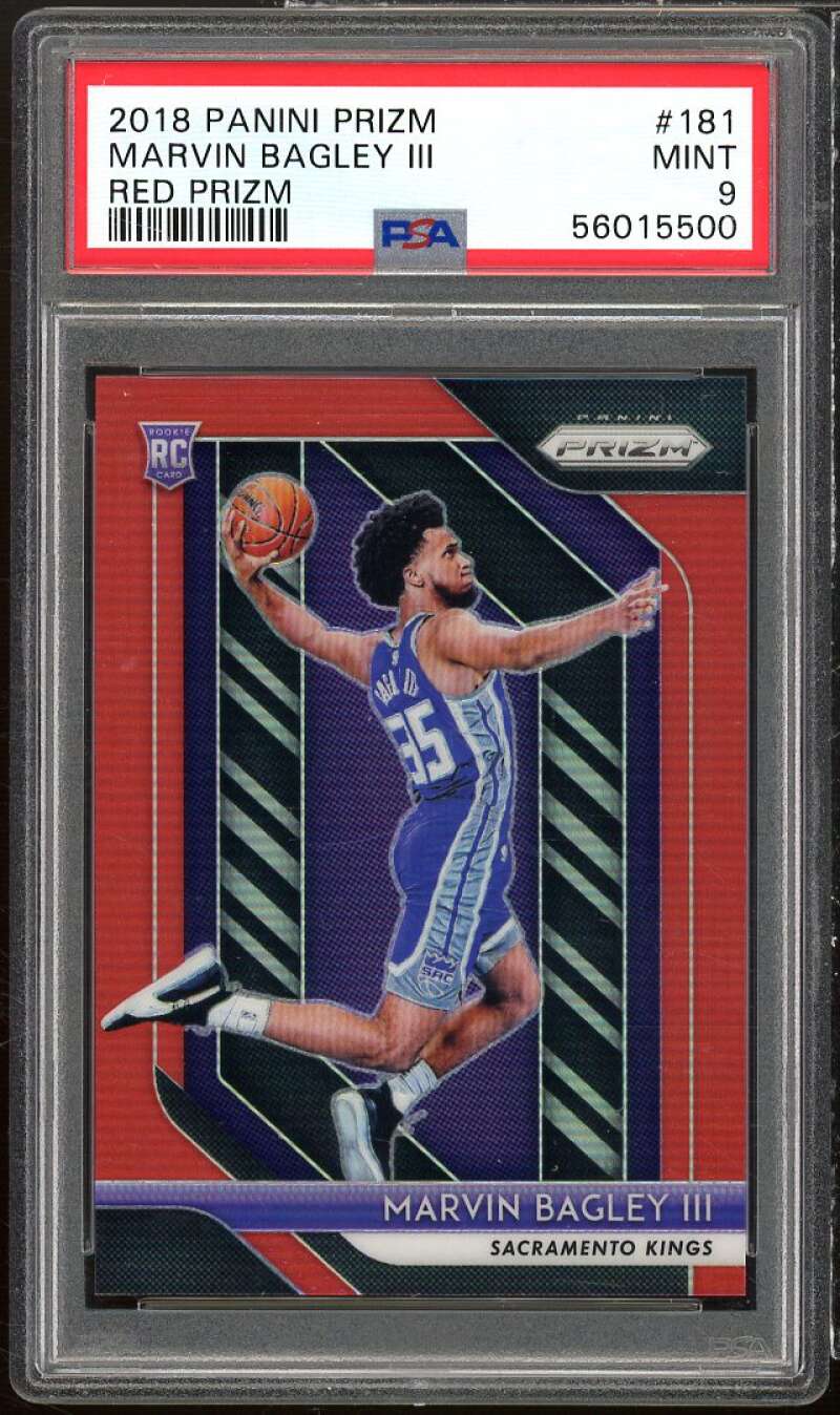 Marvin Bagley III Rookie Card 2018-19 Panini Prizm Prizms Red #181 PSA 9 Image 1