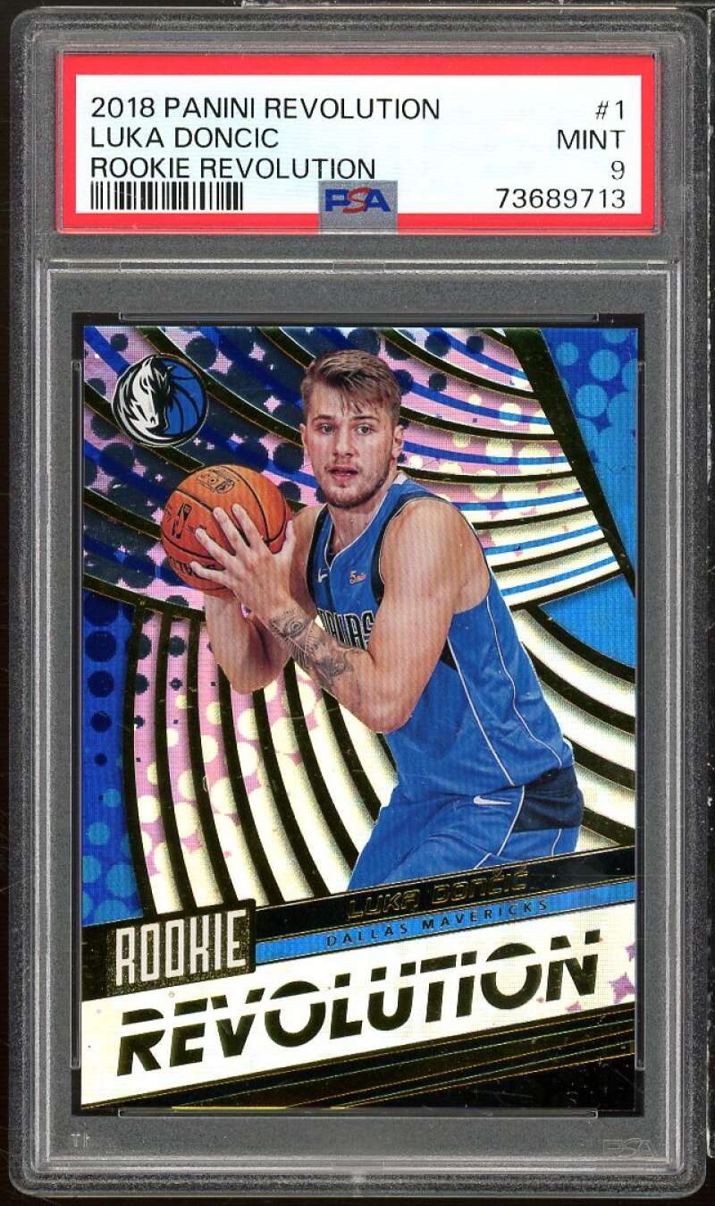 Luka Doncic Rookie Card 2018-19 Panini Revolution Rookie #1 PSA 9 Image 1