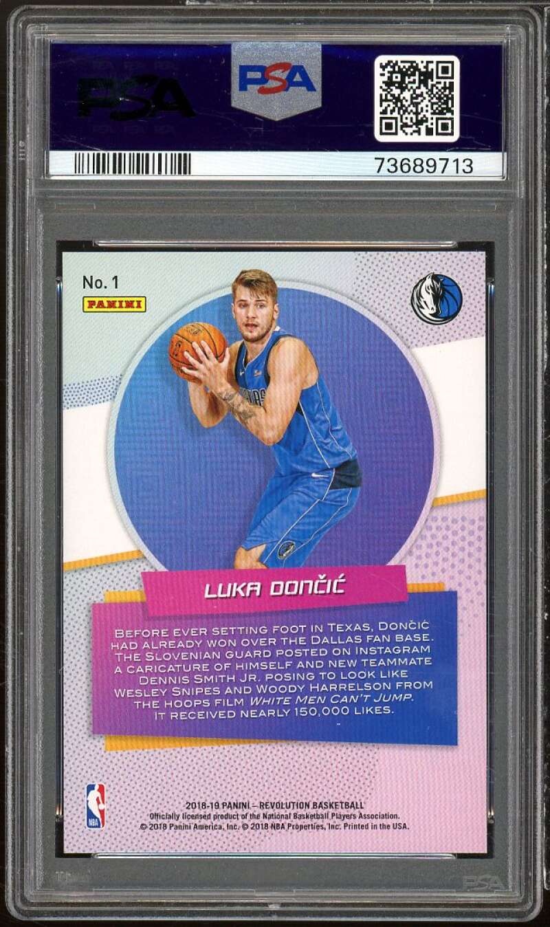 Luka Doncic Rookie Card 2018-19 Panini Revolution Rookie #1 PSA 9 Image 2