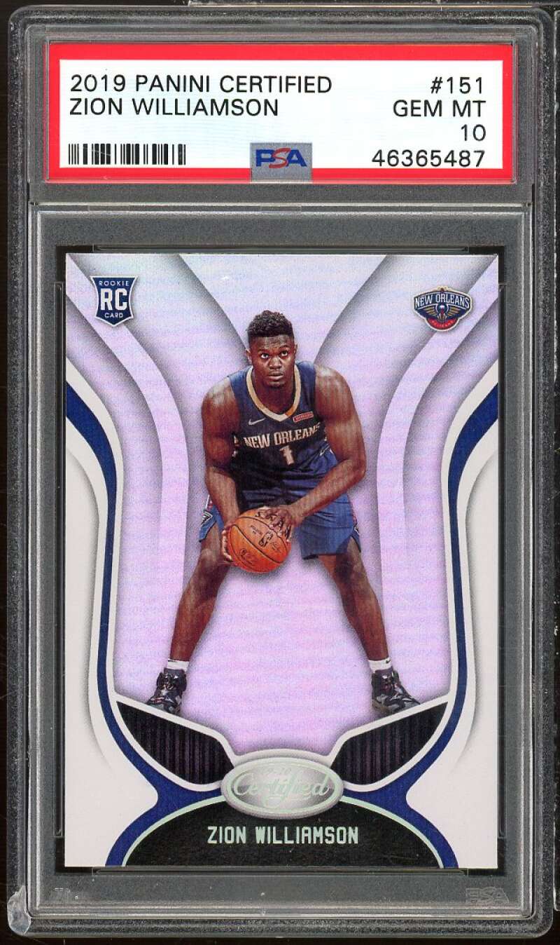 Zion Williamson Rookie Card 2019-20 Panini Certified #151 PSA 10 Image 1