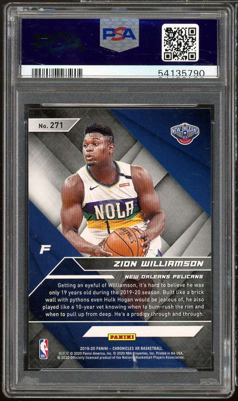 Zion Williamson Rookie Card 2019-20 Panini Chronicles Green #271 PSA 10 Image 2