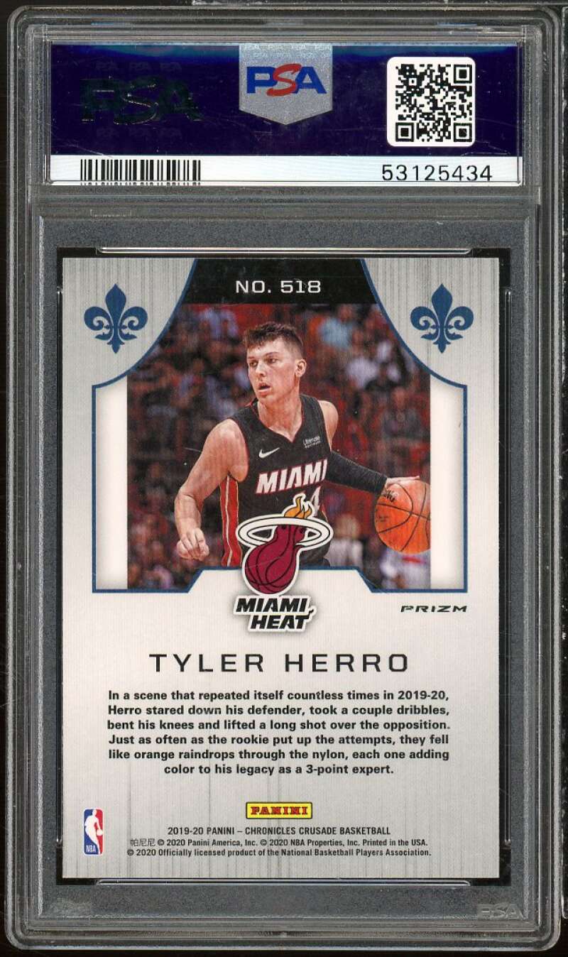 Tyler Herro Rookie Card 2019-20 Panini Chronicles Silver #518 PSA 9 Image 2