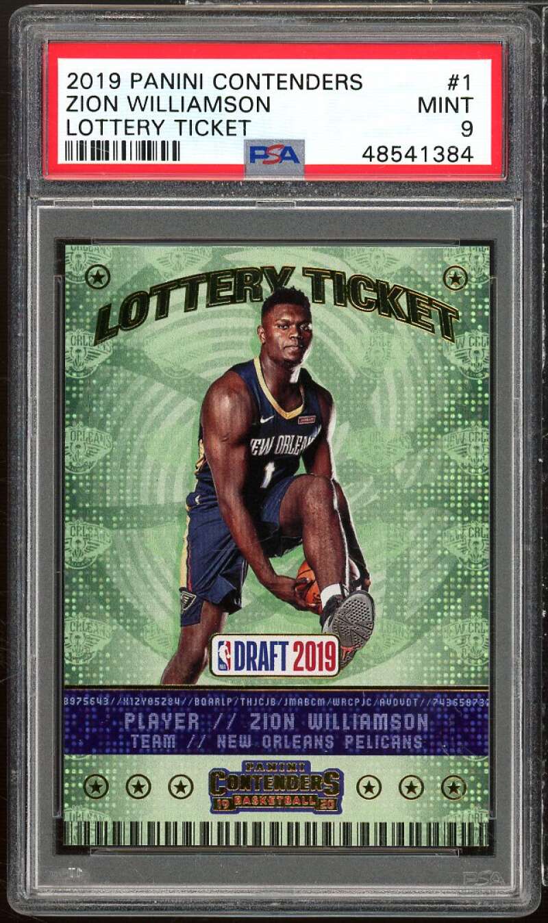 Zion Williamson Rookie Card 2019-20 Panini Contenders Lottery Ticket #1 PSA 9 Image 1