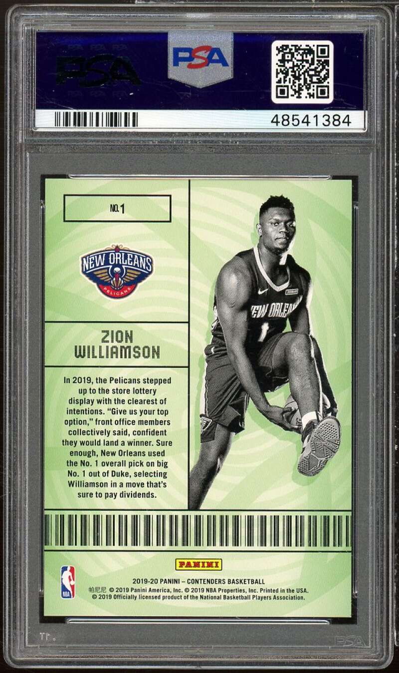 Zion Williamson Rookie Card 2019-20 Panini Contenders Lottery Ticket #1 PSA 9 Image 2