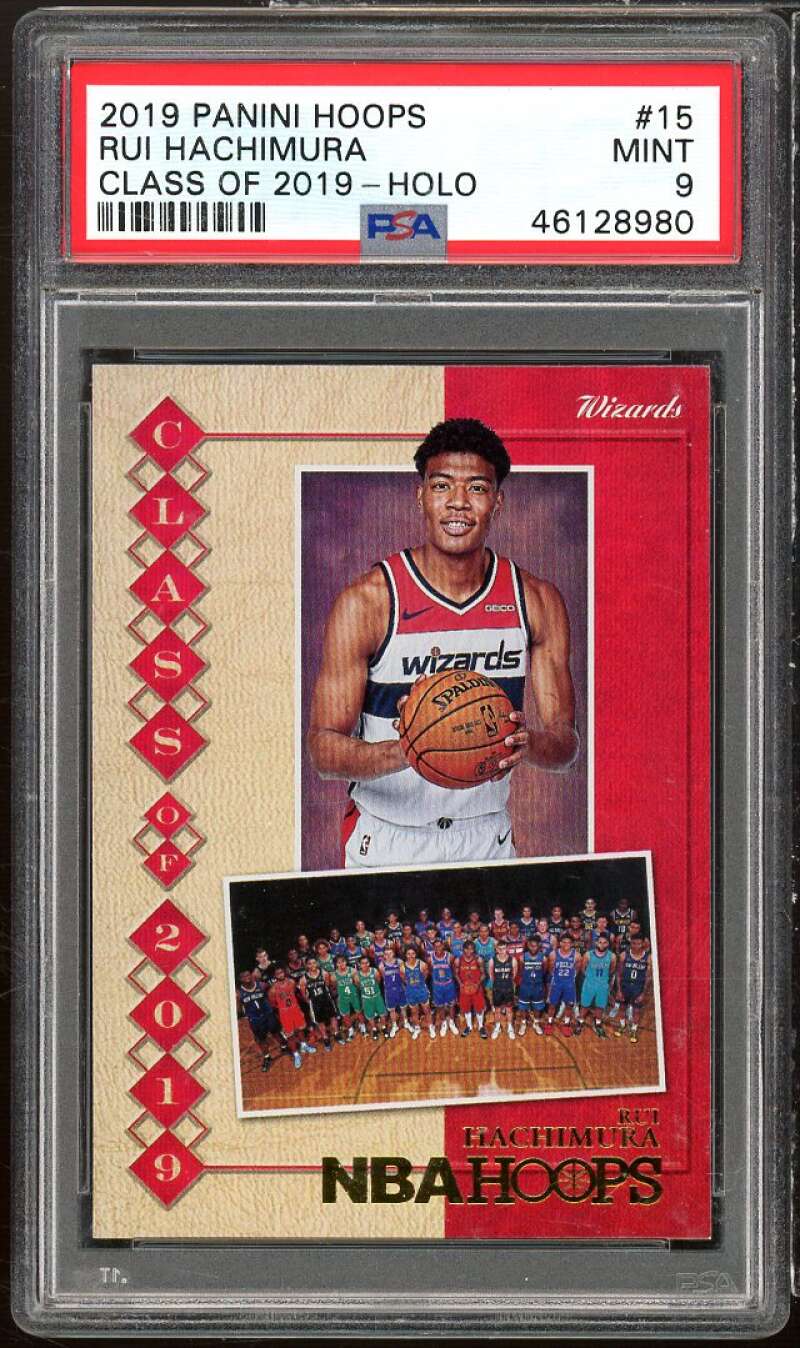 Rui Hachimura Rookie Card 2019-20 Panini Hoops Class of 2019 Holo #15 PSA 9 Image 1