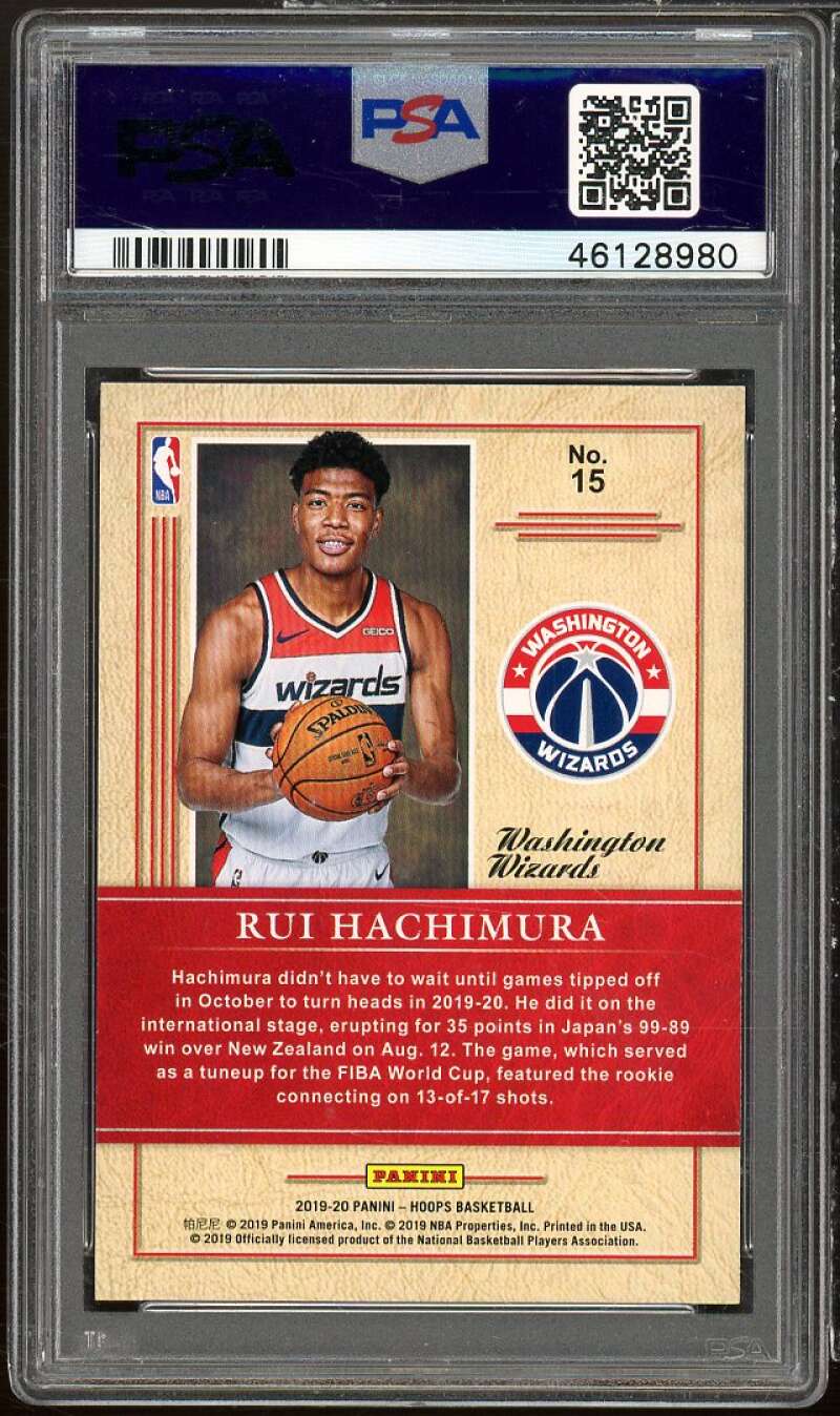 Rui Hachimura Rookie Card 2019-20 Panini Hoops Class of 2019 Holo #15 PSA 9 Image 2