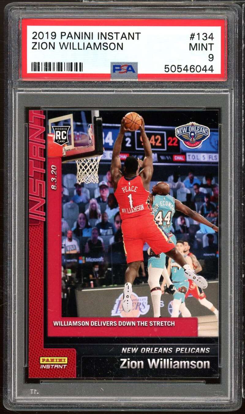 Zion Williamson Rookie Card 2019-20 Panini Instant NBA #134 PSA 9 Image 1