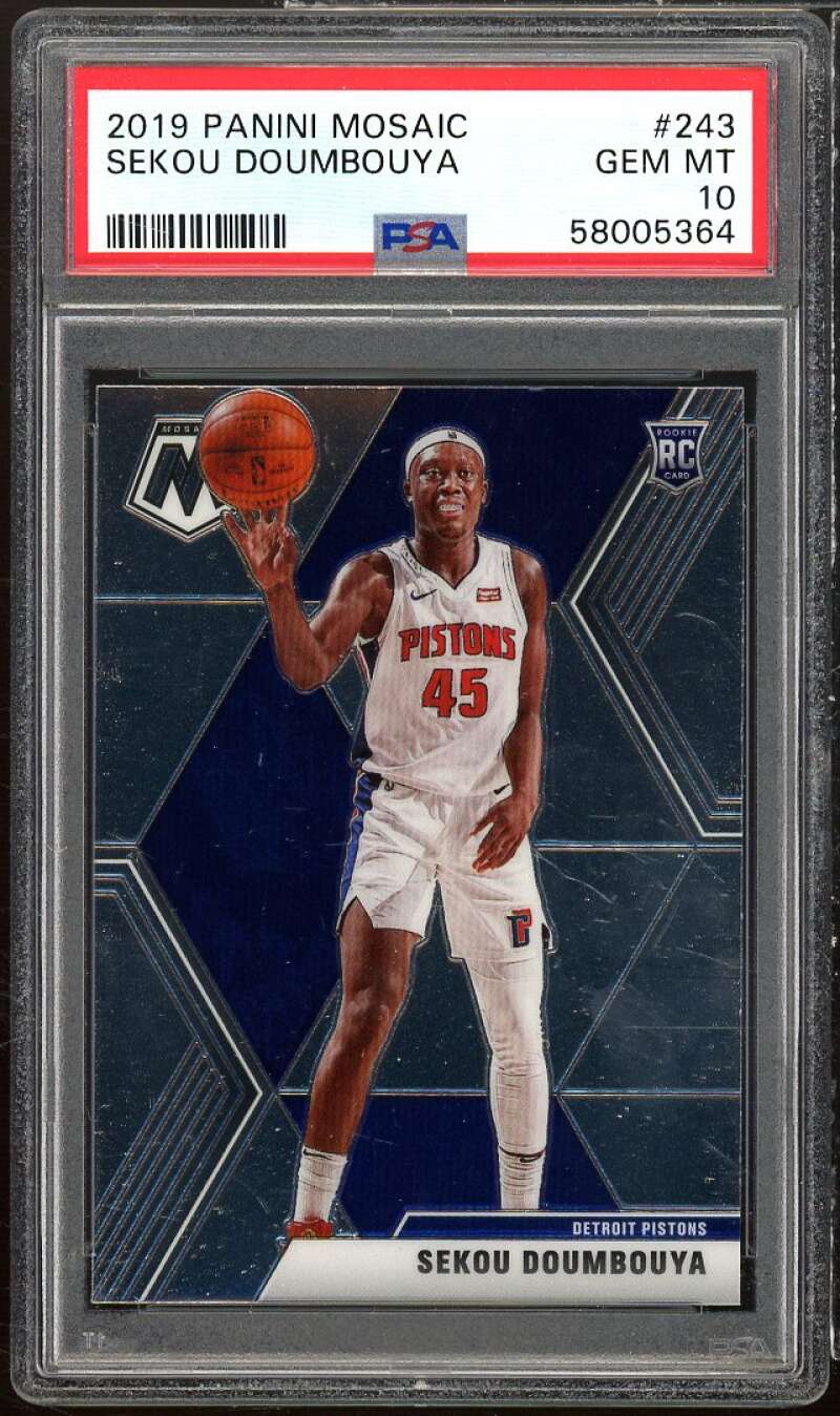 Sekou Doumbouya Rookie Card 2019-20 Panini Mosaic #243 PSA 9 Image 1