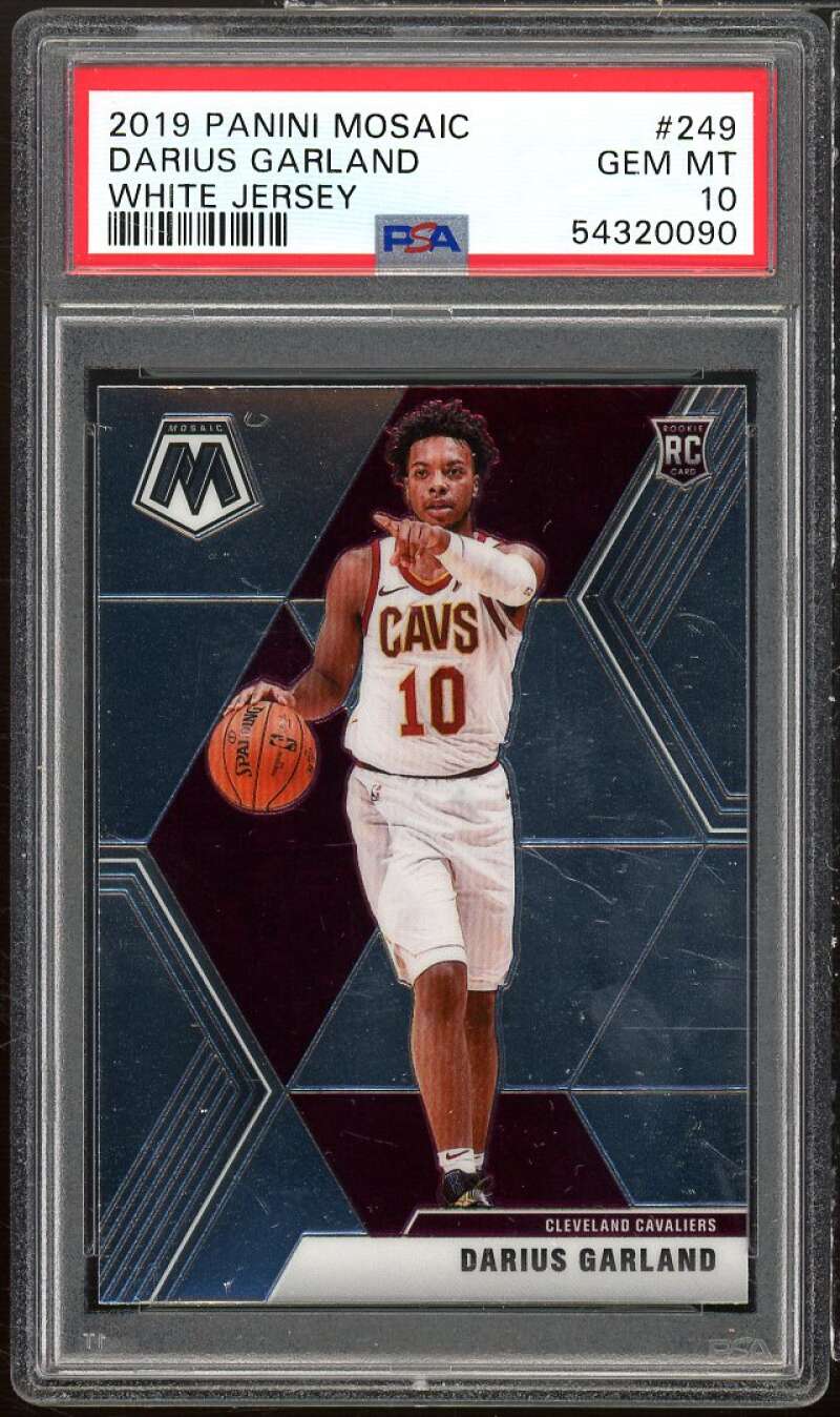 Darius Garland Rookie Card 2019-20 Panini Mosaic White Jersey #249 PSA 10 Image 1