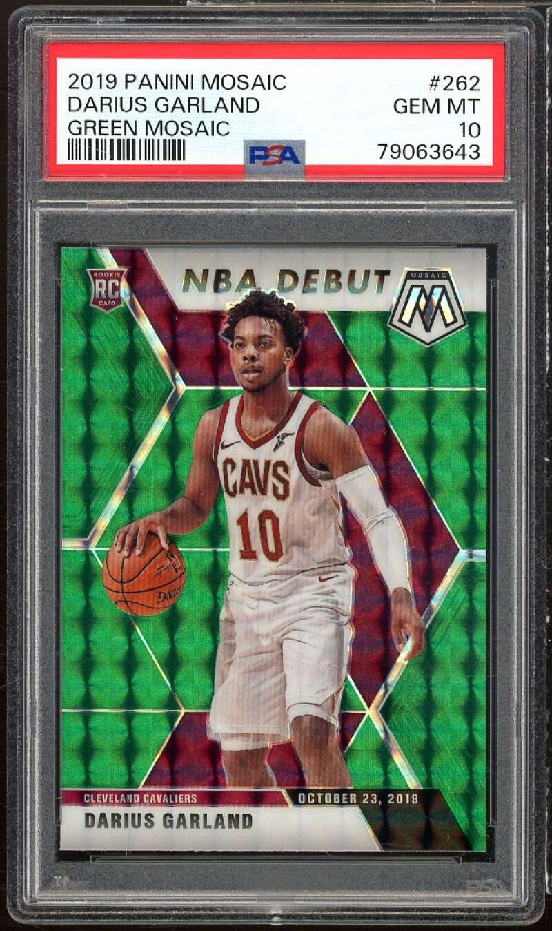 Darius Garland Rookie Card 2019-20 Panini Mosaic Green Mosaic #262 PSA 10 Image 1