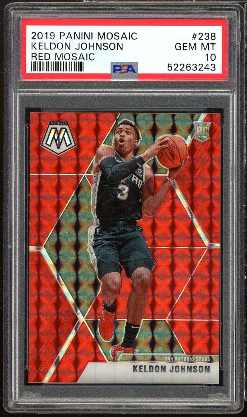 Keldon Johnson Rookie Card 2019-20 Panini Mosaic Red #238 PSA 10 Image 1