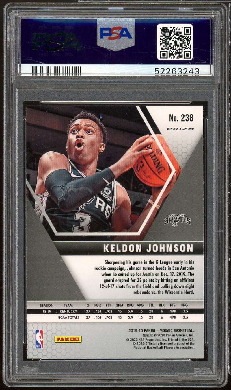 Keldon Johnson Rookie Card 2019-20 Panini Mosaic Red #238 PSA 10 Image 2