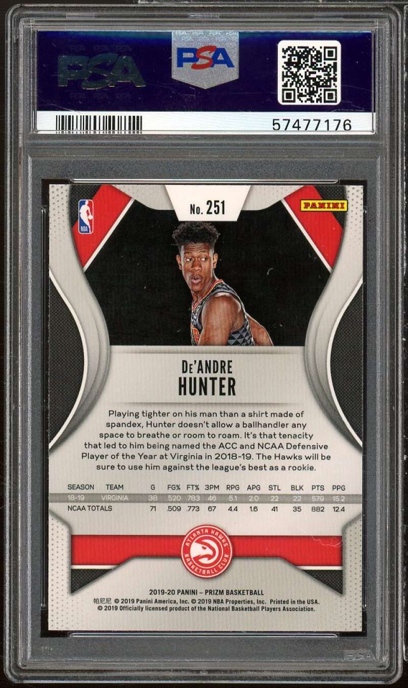 De'Andre Hunter Rookie Card 2019-20 Panini Prizm #251 PSA 9 Image 2