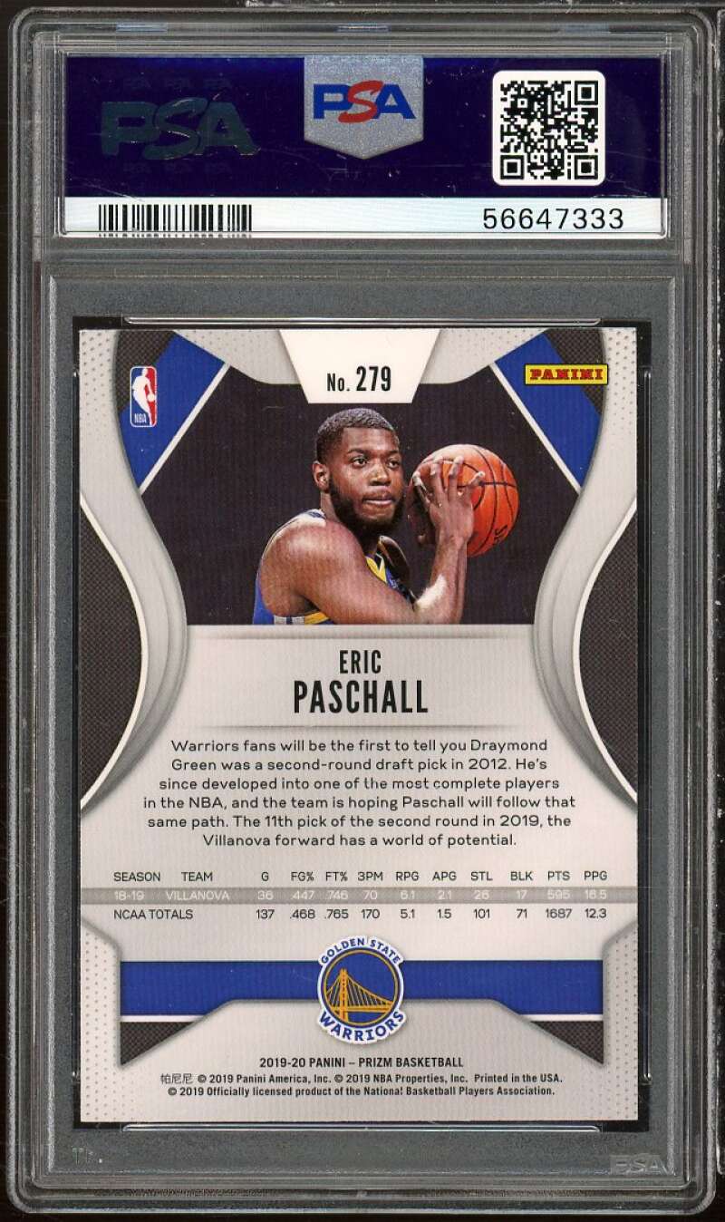 Eric Paschall Rookie Card 2019-20 Panini Prizm #279 PSA 10 Image 2