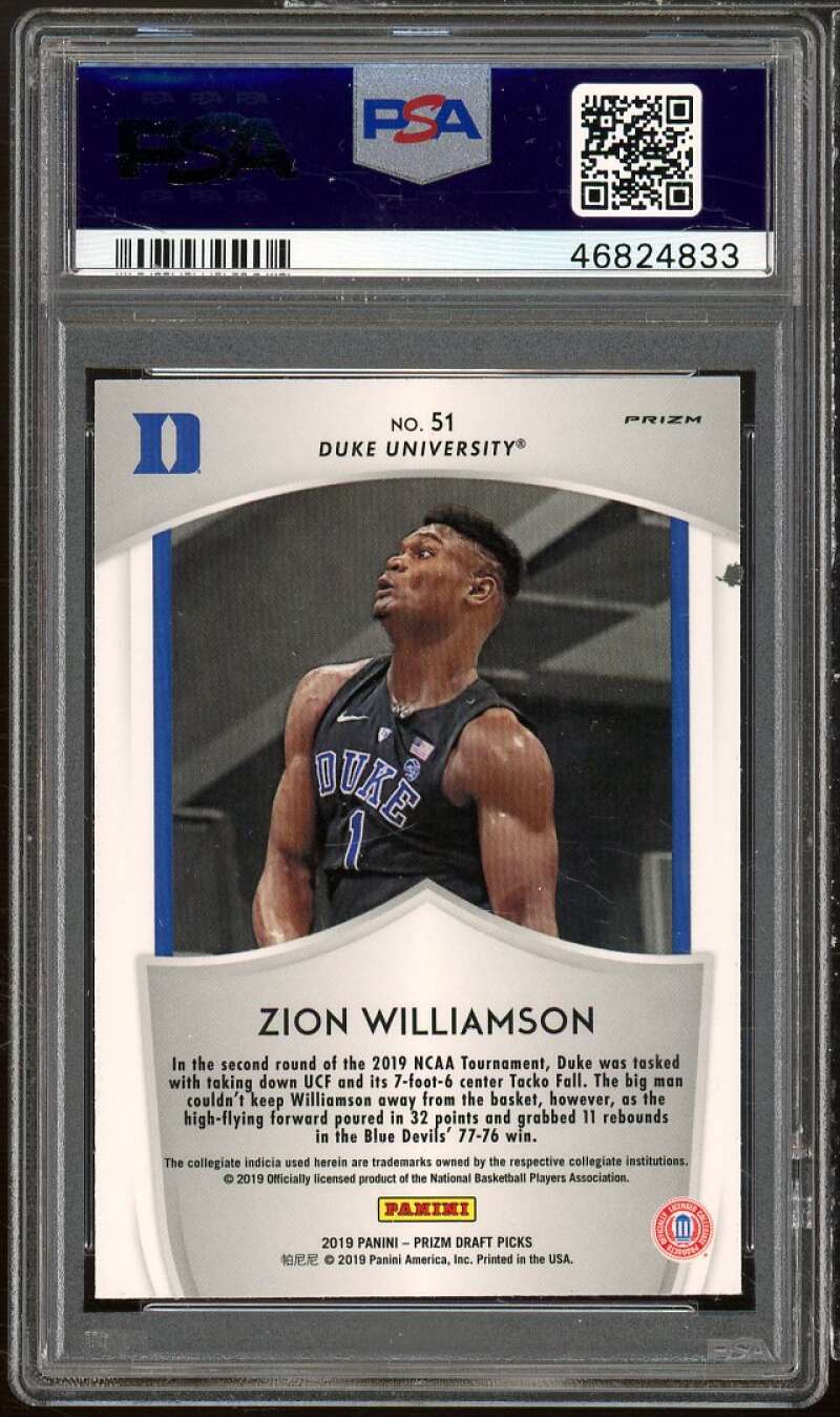 Zion Williamson Rookie Card 2019-20 Panini Prizm DP Red Prizm #51 PSA 6 Image 2