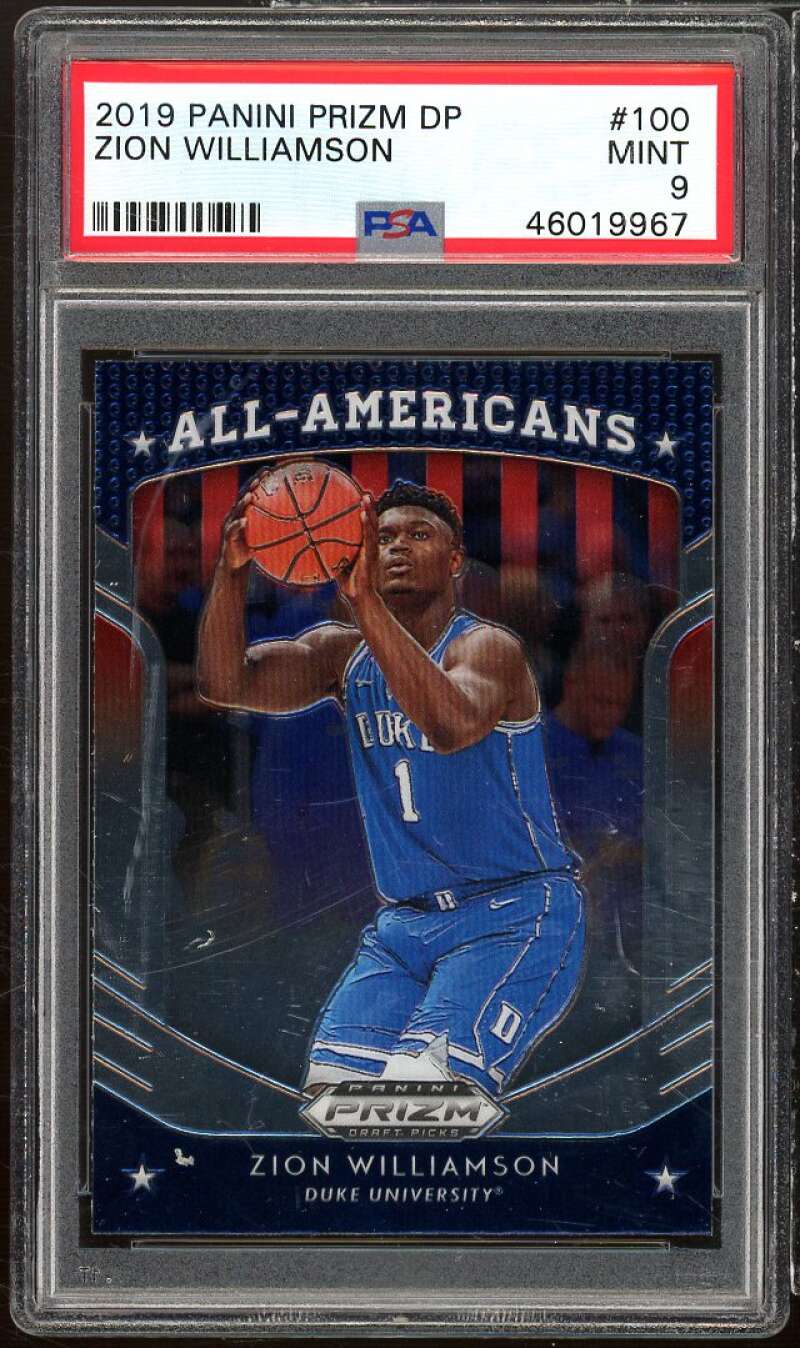 Zion Williamson Rookie Card 2019-20 Panini Prizm DP #100 PSA 9 Image 1