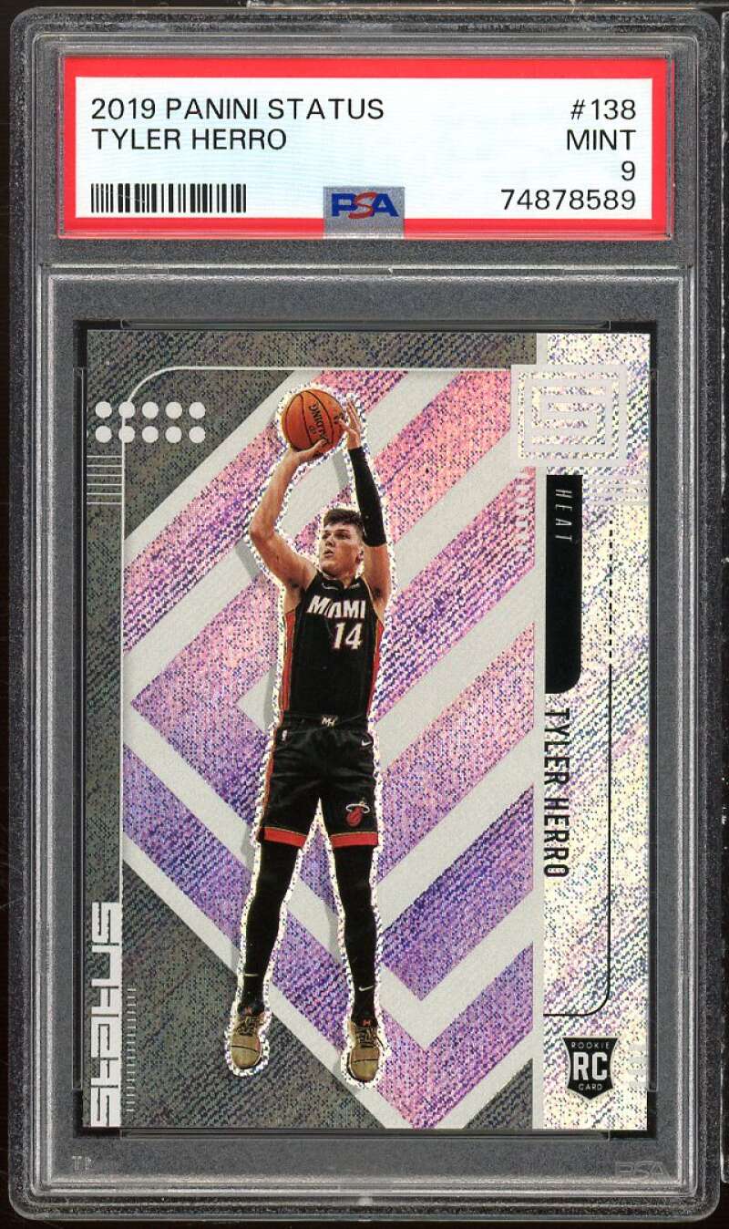 Tyler Herro Rookie Card 2019-20 Panini Status #138 PSA 9 Image 1