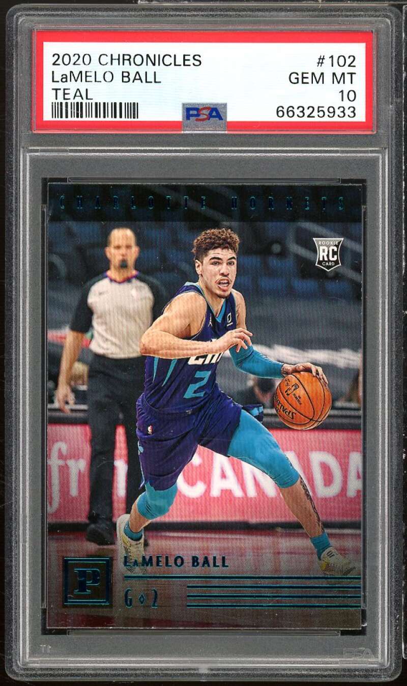 LaMelo Ball Rookie Card 2020-21 Panini Chronicles Teal #102 PSA 10 Image 1