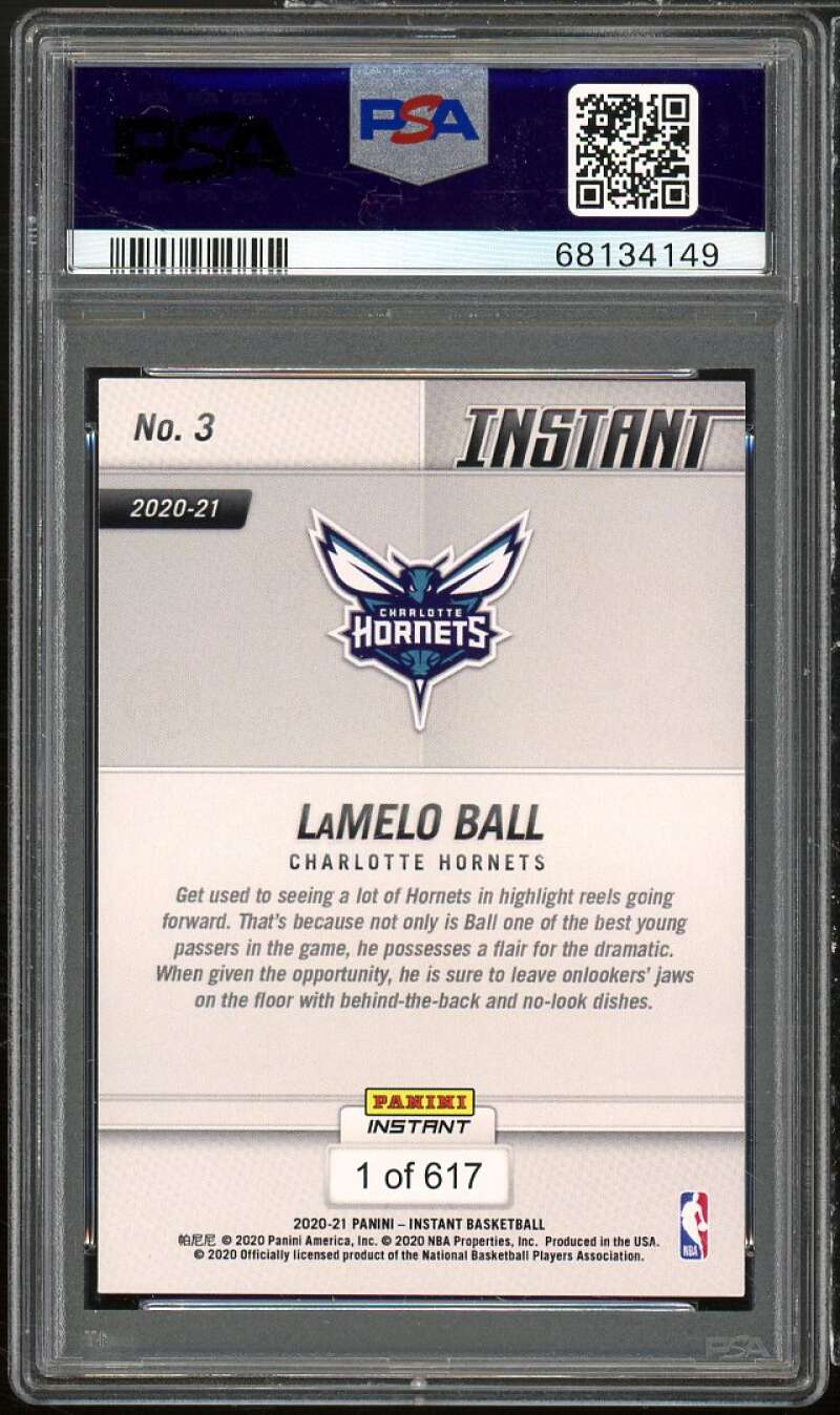 LaMelo Ball Rookie Card 2020-21 Panini Instant #3 PSA 10 Image 2