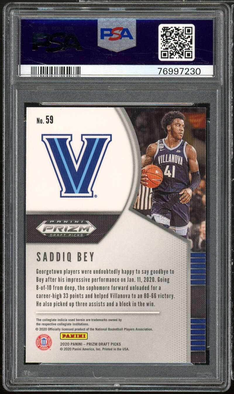 Saddiq Bey Rookie Card 2020-21 Panini Prizm DP #59 PSA 10 Image 2