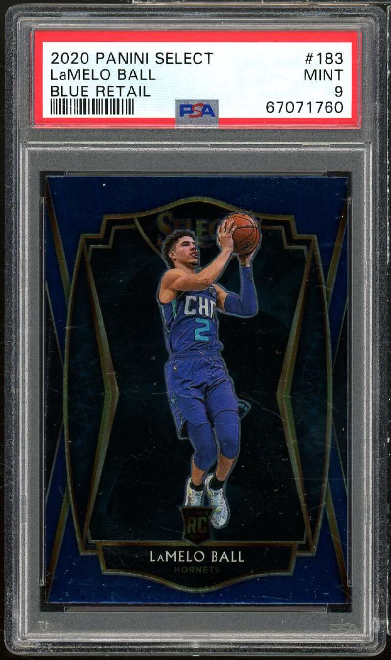 LaMelo Ball Rookie Card 2020-21 Panini Select Blue Retail #183 PSA 9 Image 1